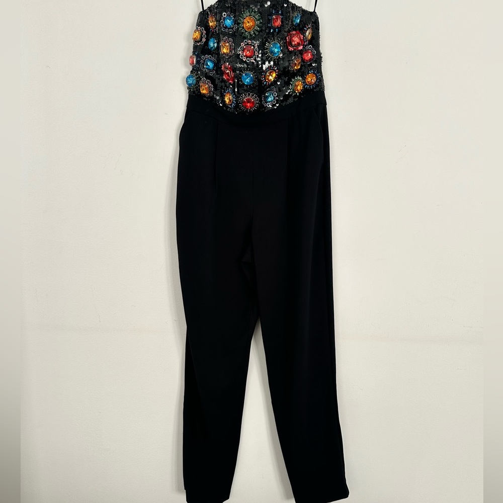Alice + Olivia Black Jumpsuit Wide-Leg Design - Picture 2 of 8